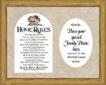 Click here: "Home Rules" Family Photo Frame: Place your special family photo here. Perfect for 4" x 6" photo"